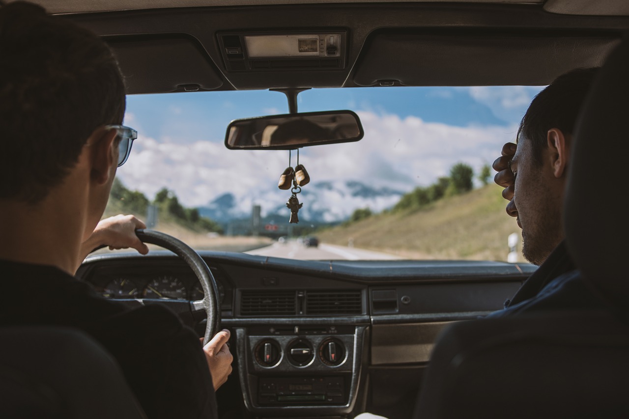 Two men driving